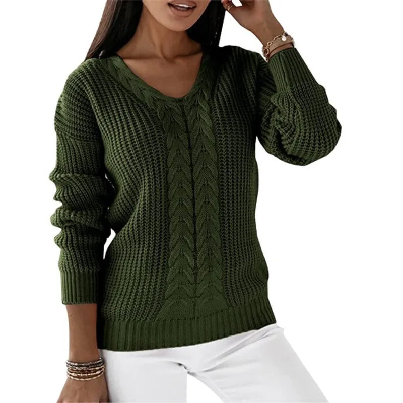 Pull ample en maille et manches longues pour femmes