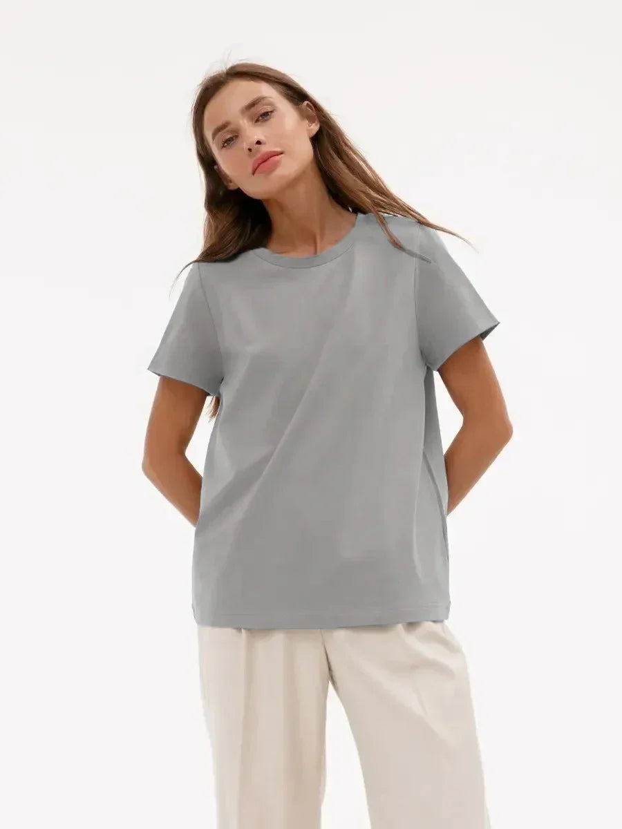 T-shirt d'été 100 % coton pour femmes