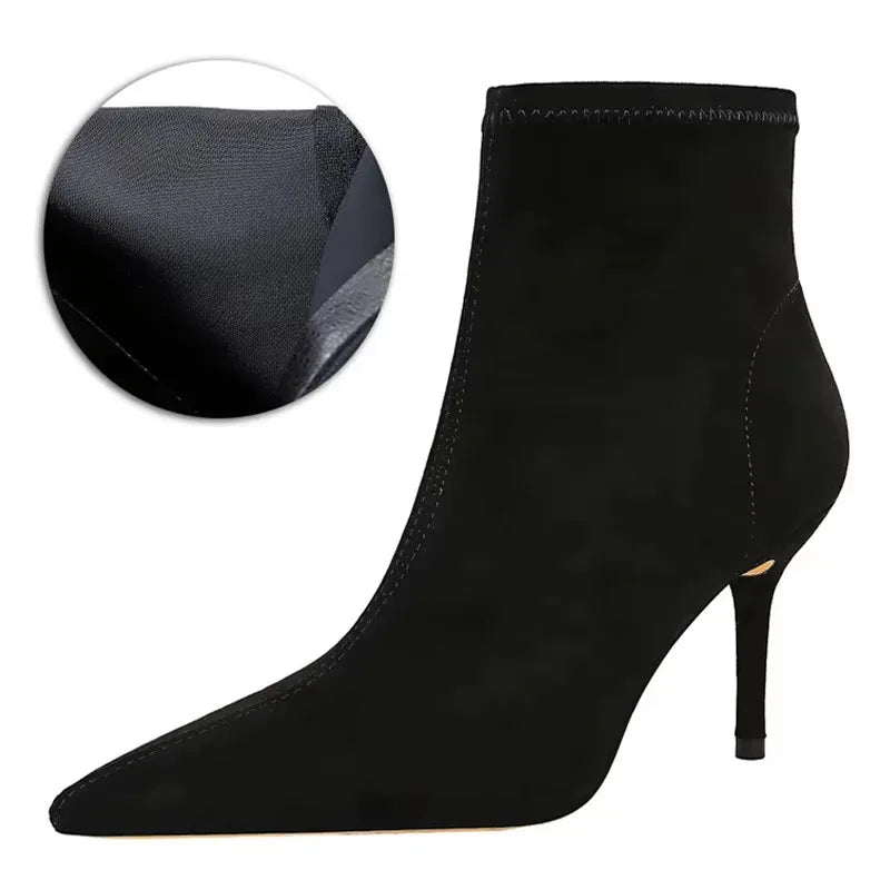 Bottes en cuir à talons hauts pour femmes