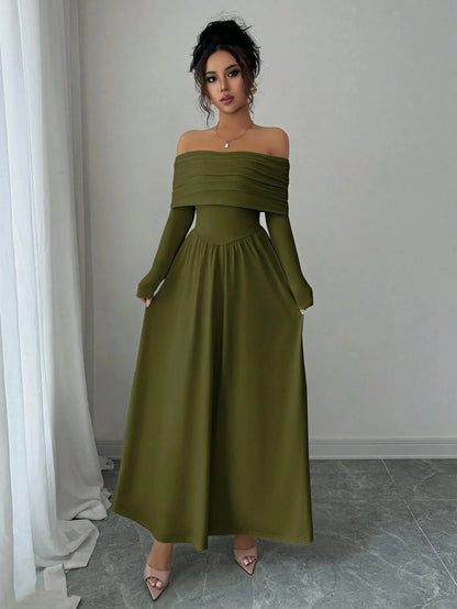 Robe Longue Trapèze Femme – Taille Cintrée