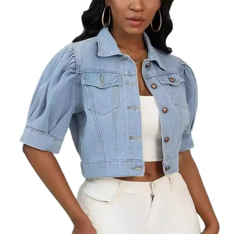 Veste en jean à simple boutonnage pour femmes