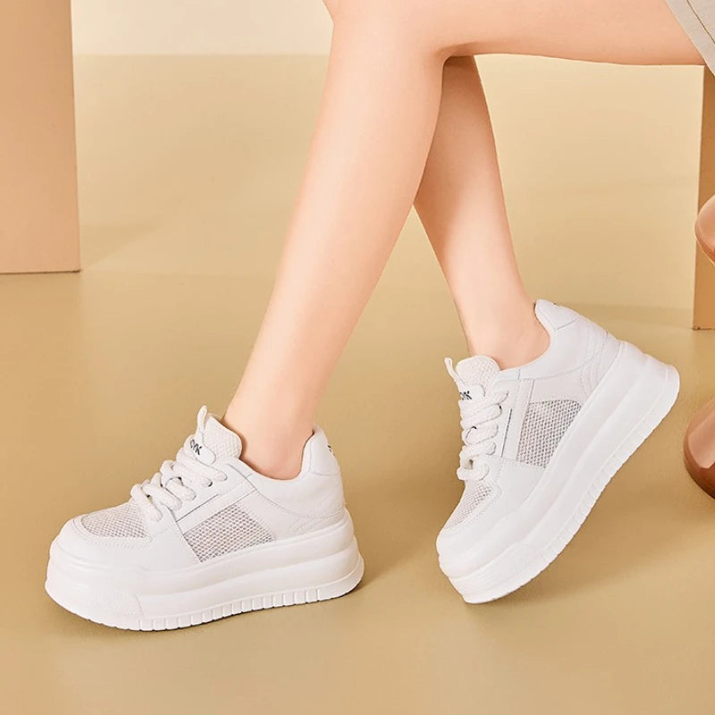 Baskets en cuir respirant pour femmes