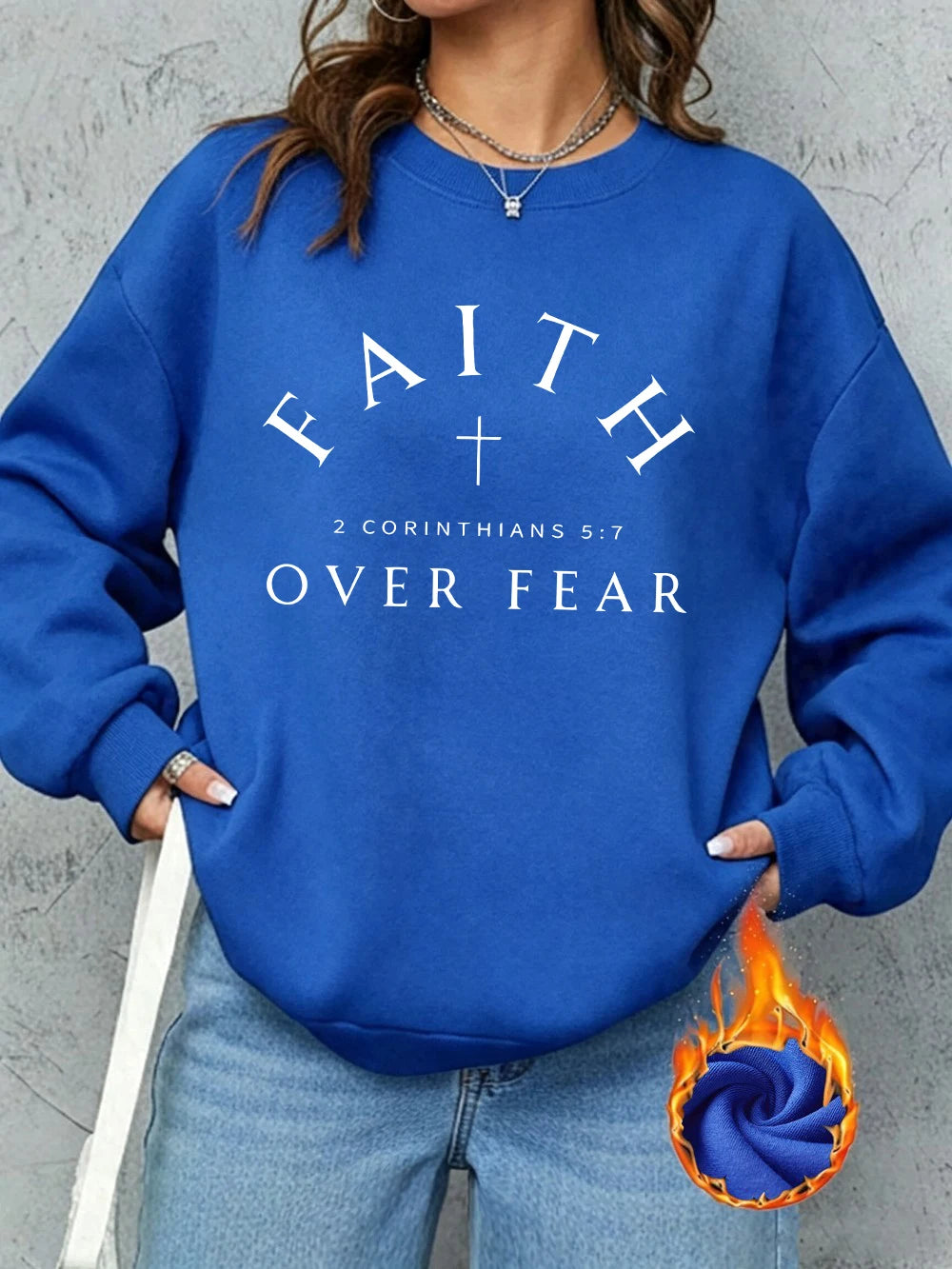 Sweat-shirts imprimés « La foi plutôt que la peur » pour femmes