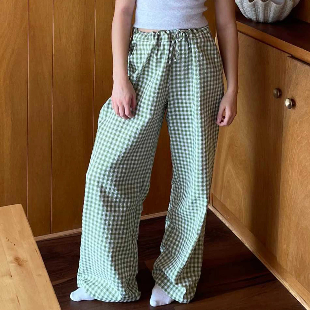 Pantalon Vintage Femme – Carreaux et Rayures