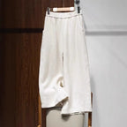 Pantalon amincissant en coton et lin pour femmes