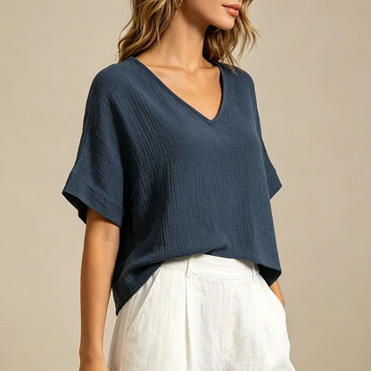 T-Shirt Chic Femme – Mousseline de Coton