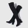 Bottes à glissière floquées pour femmes