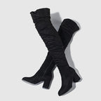 Bottes à glissière floquées pour femmes