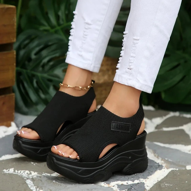 Sandales d'été en tricot pour femmes