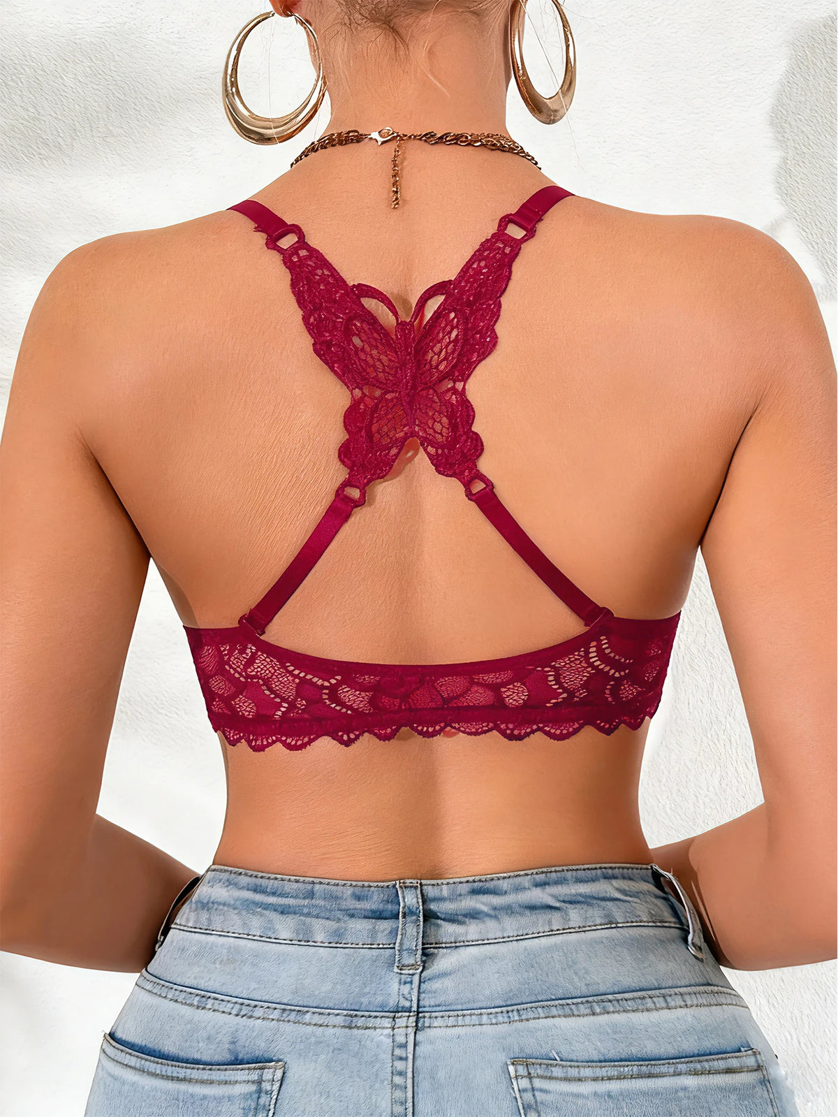 Soutien-Gorge Push-Up Femme – Dentelle et Fermeture Devant