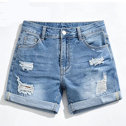 Short en Jean Bleu Femme – Ourlets à Revers
