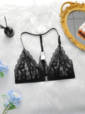 Soutien-gorge respirant et ajusté en dentelle à boucle avant pour femmes