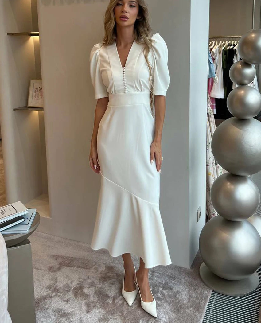 Robe à manches courtes pour femmes