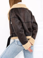Manteau en fausse fourrure d'agneau pour femmes