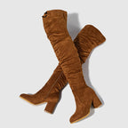 Bottes à glissière floquées pour femmes