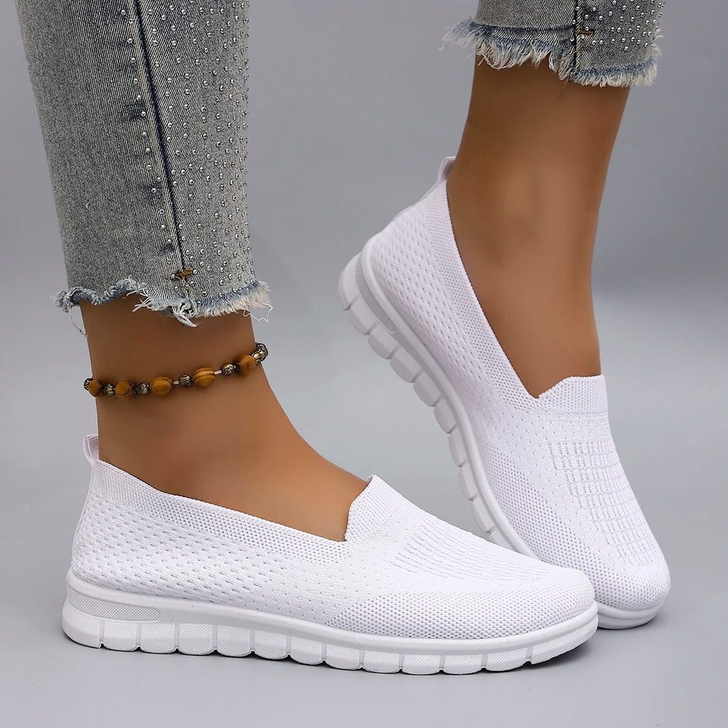 Chaussures plates d'été en maille respirante pour femmes
