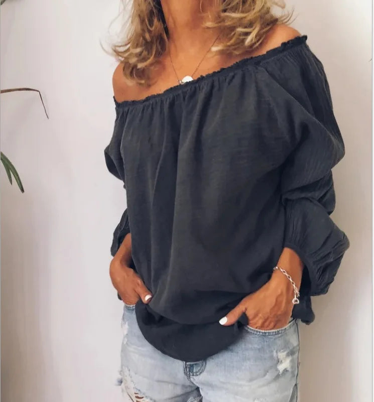 Chemise à manches longues décontracté pour femmes