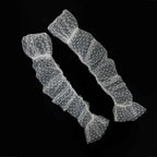 Gants blancs à manches longues en tulle à volants pour femmes