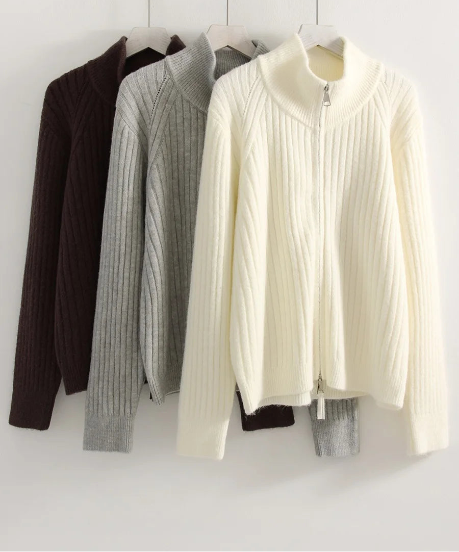 Cardigan Femme – Fermeture Zippée