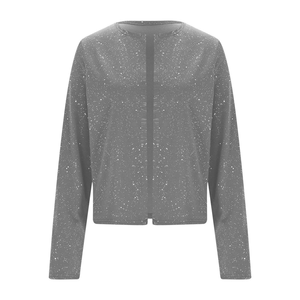 Cardigan Court Scintillant Femme – Col Rond et Manches Longues