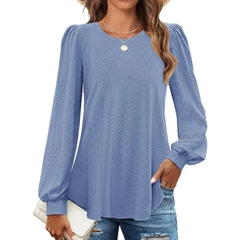 T-shirt à manches longues décontracté lâche pour femmes