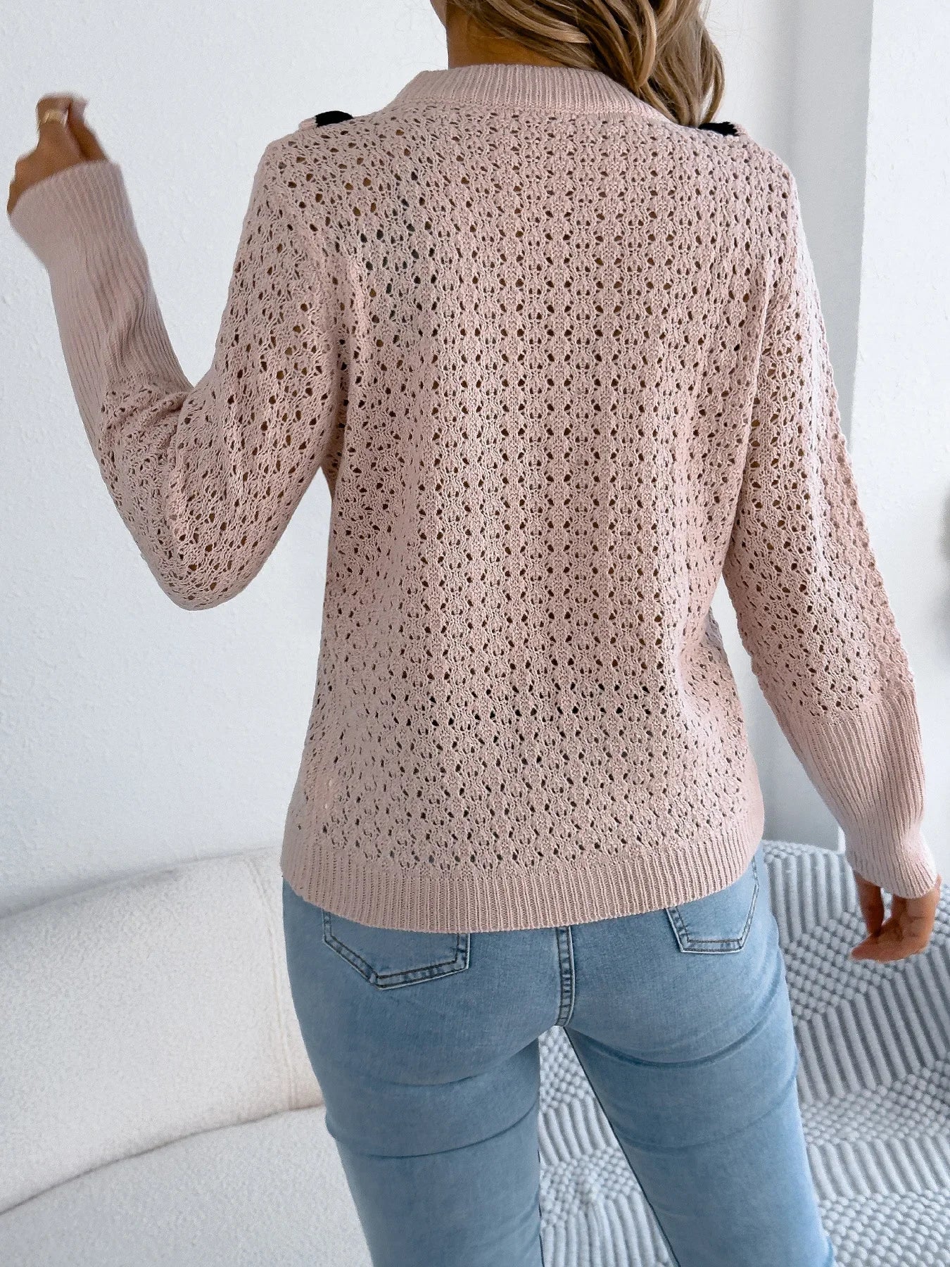 Pull tricoté à manches longues pour femmes