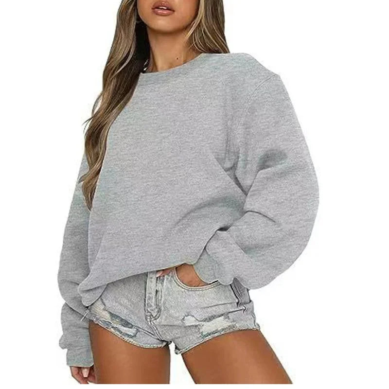 Pull décontracté couleur unie pour femmes