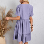 Mini robe trapèze à manches courtes pour femmes