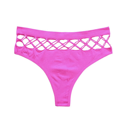 String Taille Haute Femme – Maille Ajourée Sans Couture