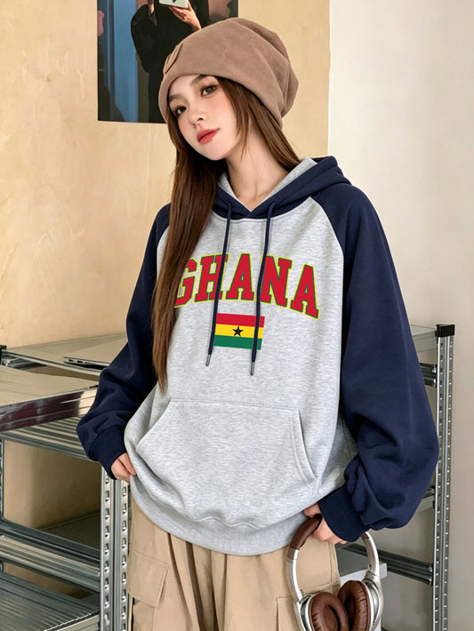 Sweat à Capuche Femme – Drapeau Ghana