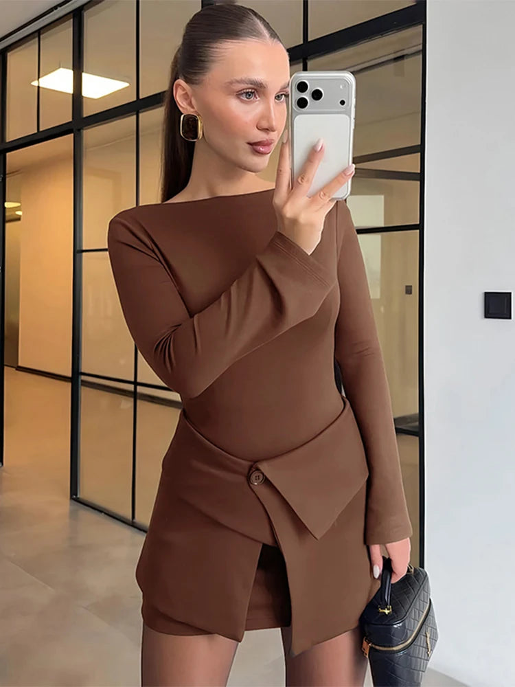 Robe fourreau élégante à manches longues pour femmes