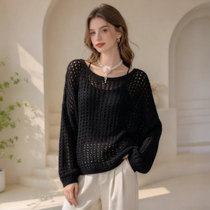 Pull Ample Femme – Maille Ajourée et Respirante
