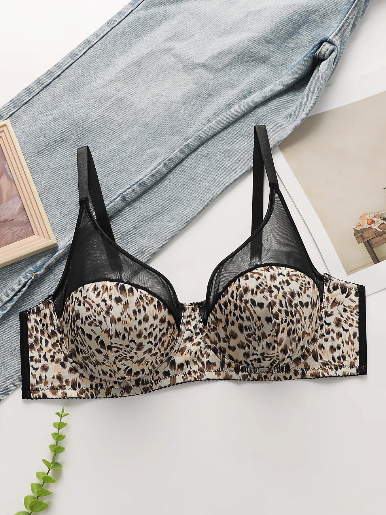 Soutien-gorge imprimé léopard pour femmes