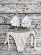 Maillots de bain deux pièces avec anneaux en métal pour femmes