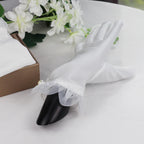 Gants de poignet courts en satin et tulle blanc pour femmes