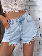 Short en jean déchiré pour femmes