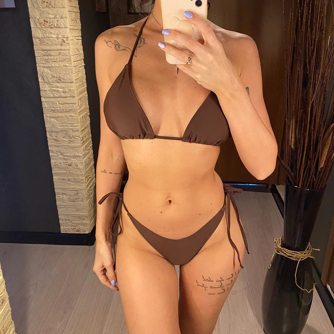Maillot de bain deux pièces brésilien 7 couleurs pour femmes