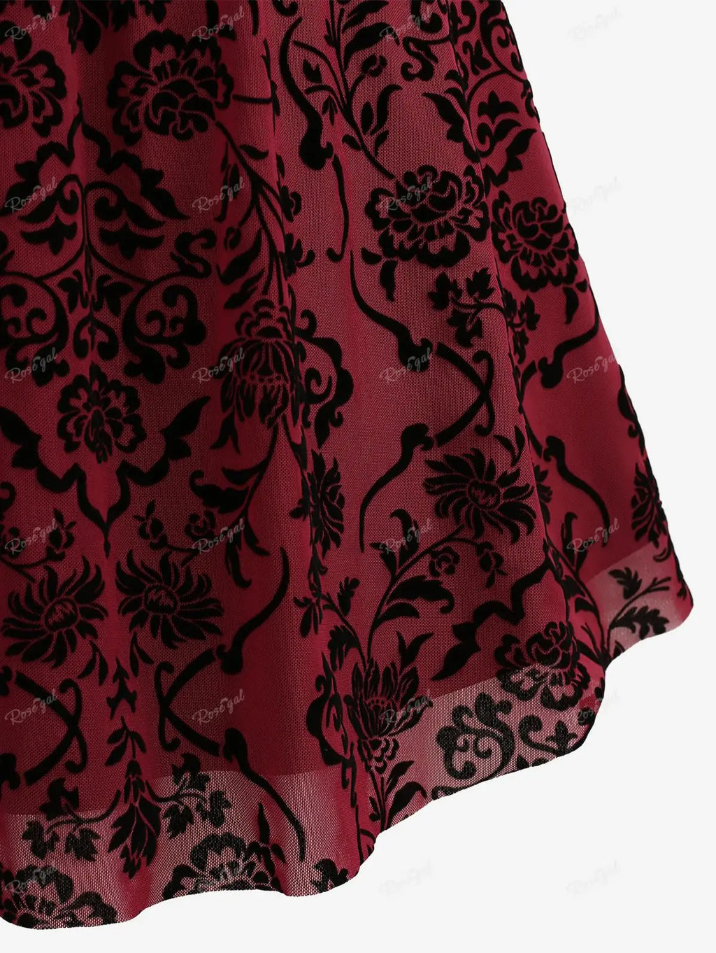 Robe en maille superposée à fleurs vintage pour femmes