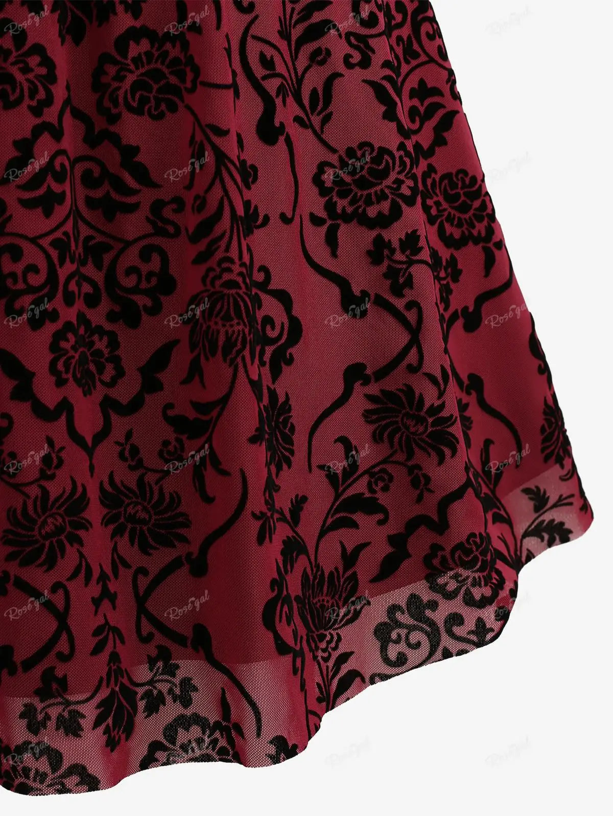 Robe en maille superposée à fleurs vintage pour femmes