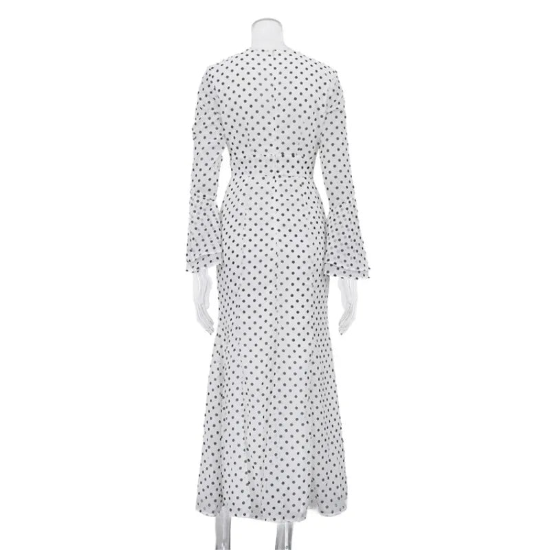 Robe longue à pois pour femmes