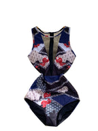 Maillot de bain une pièce combishorts imprimé pour femmes