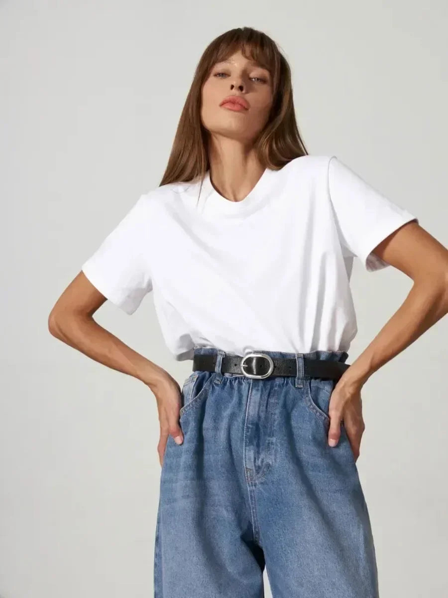 T-shirt d'été 100 % coton pour femmes