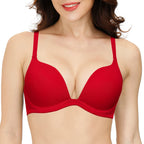 Soutien-gorge push-up rembourré à décolleté plongeant pour femmes