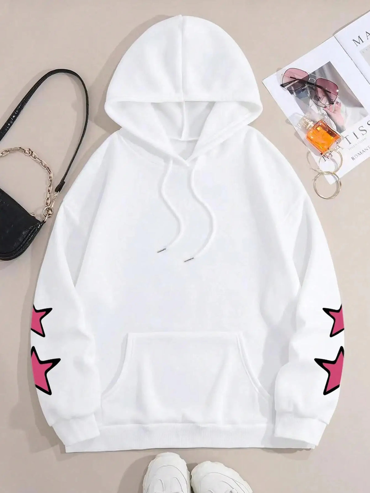Sweat à Capuche Femme – Imprimé Araignée et Étoile