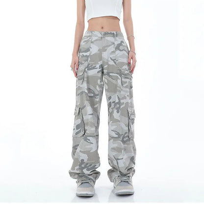 Pantalon Cargo Camouflage Femme – Style Utilitaire