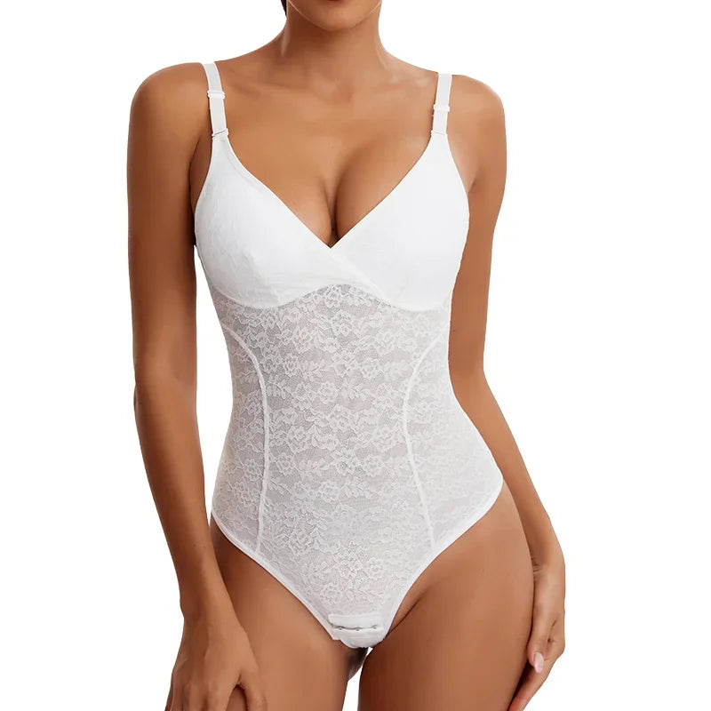 Body string en dentelle à col en V pour femmes