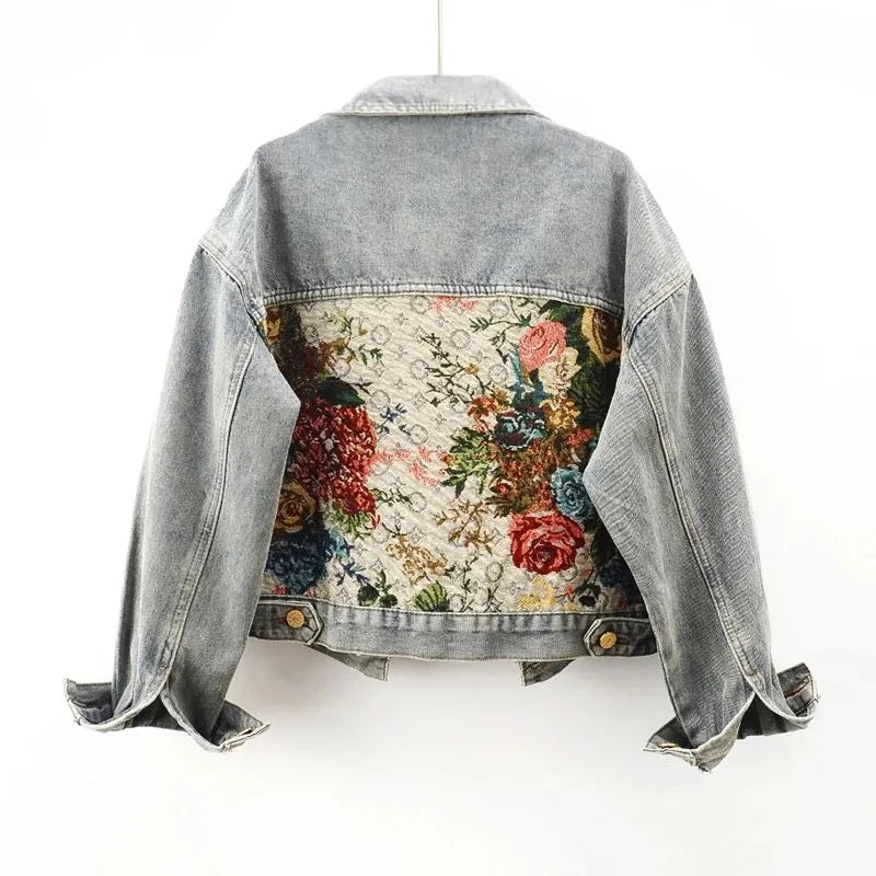 Veste en jean à manches longues pour femmes
