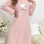 Chemise de nuit en velours de glouton pour femmes