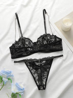 Ensemble de lingerie sexy en dentelle 2 pièces pour femmes