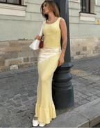 Robe longue sirène en maille pour femmes